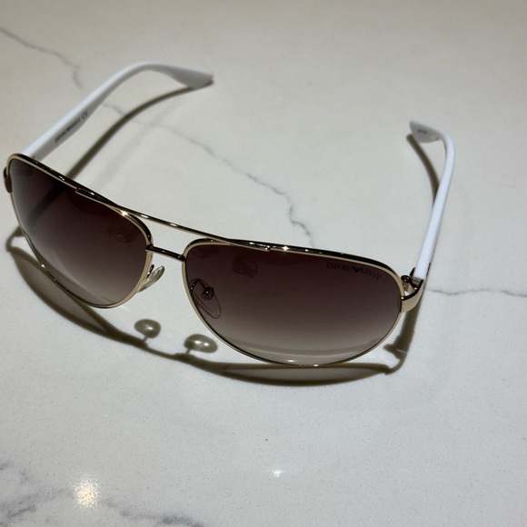 Emporio Armani Brown Aviator Sunglasses - Picture 3 of 4